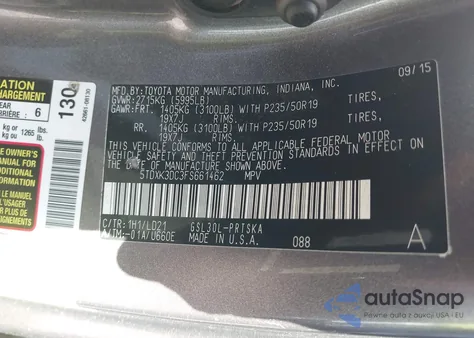 2015 Toyota Sienna Se 8 Passenger from USA, damaged, VIN 5TDXK3DC3FS661462